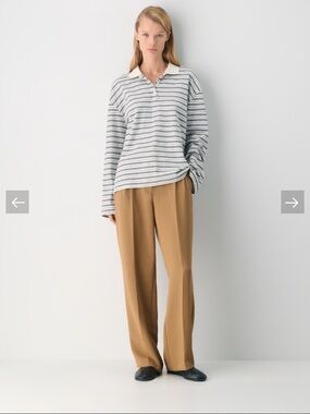 Aritzia Tan Wide-Leg Trousers